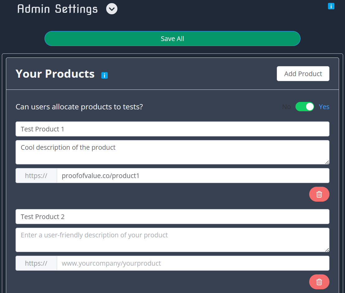 Admin - Your Product